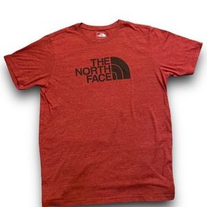 The North Face Essential Tee Black Logo Slim Fit Red Color Size Large